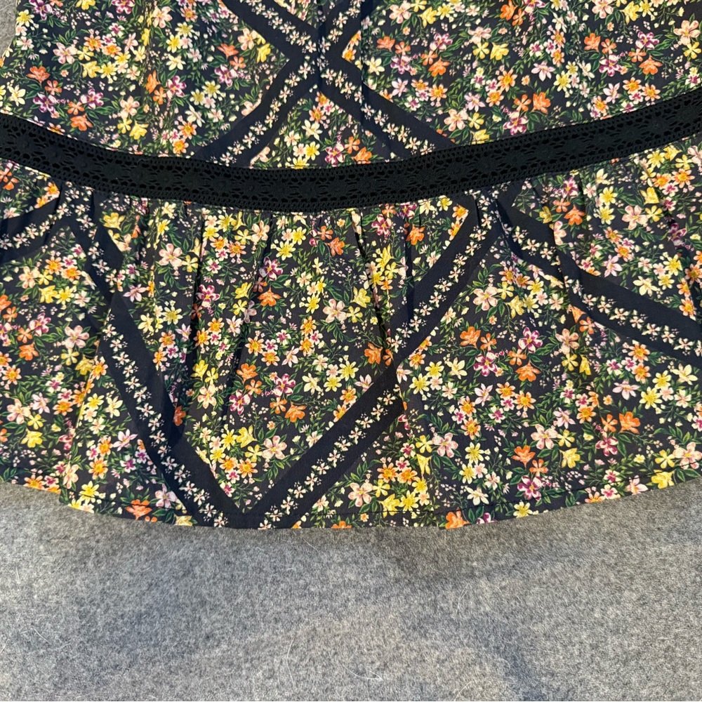 Lost + Wander Floral Skater Skirt - Black and Multicolor,Ortensia Mini Skirt - Picture 6 of 12